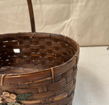 Hand Woven Basket With Flower Details