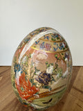 Asian Oversized Ceramic Hand Painted Egg- Condition Issues