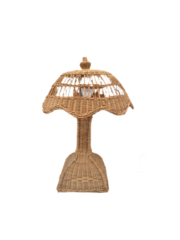 Small Boho Chic Wicker Table Lamp