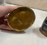 Pair of Animal Horn and Brass Cups