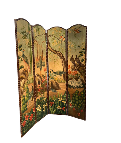 Vintage Large Screen With Bird Details