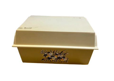 Vintage Kitsch Kitchen Plastic Bread Box With Floral Details