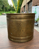 Vintage Brass Round Hand Hammered Planter