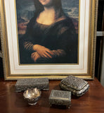 Vintage Collection of Small Silver Jewelry Boxes With Velvet Lining and Catchall- Set of 4