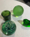 Instant Collection of Green Glass Desk Items- Set of 4