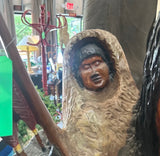 1970s Wooden Native American Vintage Cigar Sculpture