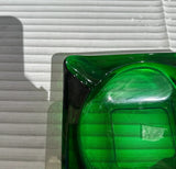 Pair of Stackable Green Glass Square Ashtrays