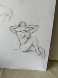 Front and Back Nude Erotic Drawing of Models