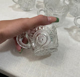1970s Collection of Small Glass Cups With Sun Designs- Set of 10