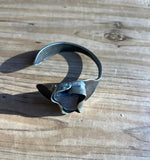 Small Vintage Roger and Sonaa Silver Wrist Cuff With Stone