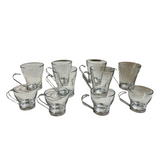 Collection of Small Glass Cups With Silver Handles- Set of 10