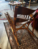 Wooden and Leather Handmade Rocking Chair With Costa Rica Birds Design