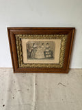 Antique Ladies Print in Wooden Frame