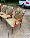 Tufted Green Chairs- Collection of 5 With a Kings Chair Included