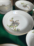 Japanese Dinnerware Set With Flower and Gold Details