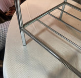 Small Vintage Striped Silver Footstool