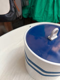 Vintage Blue and White Plastic Ice Bucket