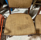 Collection of Wooden Greek Key Dining Chairs, Needs Reupholstery- Set of 5
