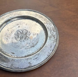 Small Silver Monogrammed Decorative Plate