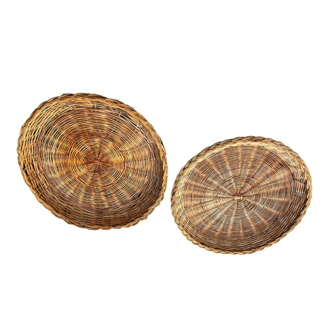 Pair of Decorative Wicker Plates