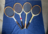 Collection of Vintage Wilson and Dunlop Wooden Tennis Rackets