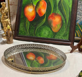 Antique Filigree Vanity Tray Mirrored