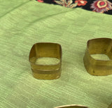 Collection of Square Brass Napkin Rings- Set of 7
