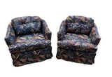 Chanel Inspired Dark Blue Navy Upholstered Wheat Swiveling Chairs