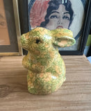 Decoupage Ceramic Floral Bunny Sculpture