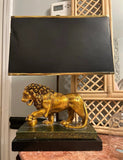 Mid-Century Lion Lamp With Shade