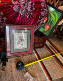 Hand Embroidered Vintage Asian Style Silk Artwork, Framed