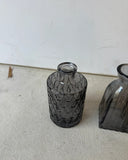 Instant Collection of Charcoal Colored Glass Miniature Vases- Set of 3