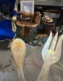 Pair of Mother-Of-Pearl Small Fork and Spoon