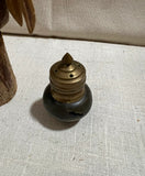Wooden Pelican and Black and Brass Salt and Pepper Shaker