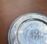 Small Silver Monogrammed Decorative Plate