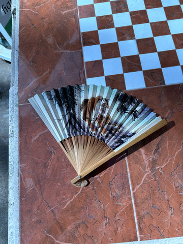 Paper Fan With Tiger Design