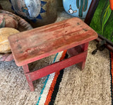 Vintage Red Wooden Miniature Stool