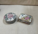 Pair of Floral Ceramic Boxes