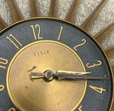 1950s Elgin Starburst/Sunburst Brass Wall Clock