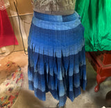 Vintage Pendleton Blue Striped Wool Skirt, Small Rip
