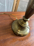 1970s Brass Skinny Table Lamp with Lion Head Details