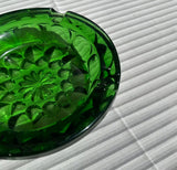 Green Glass Round Ashtray