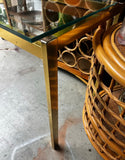 Gold Metal Glass Top Console Table