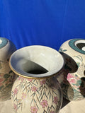 Asian Painted Vase Trio