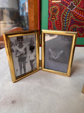 Trio of Double Framed Folding Gold Picture Frames