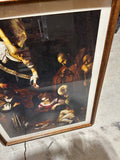 Framed Print of Nativity With Saint Frances and Saint Lawrence in Wooden Frame