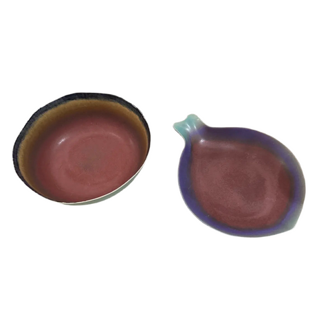 Pair of Purple Handmade Pottery Plates