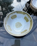 White Ceramic Vintage Bowl With Detailed Gold Accents