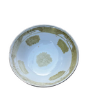 White Ceramic Vintage Bowl With Detailed Gold Accents