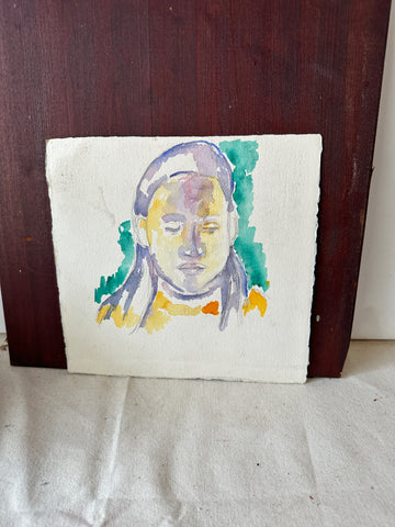 Abstract Portrait Watercolor Painting